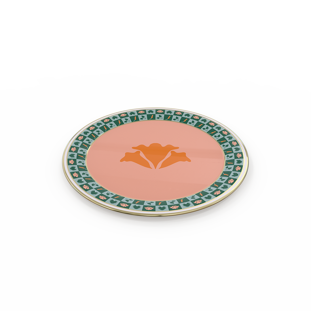 Hibiscus Mosaic Dinner Plate