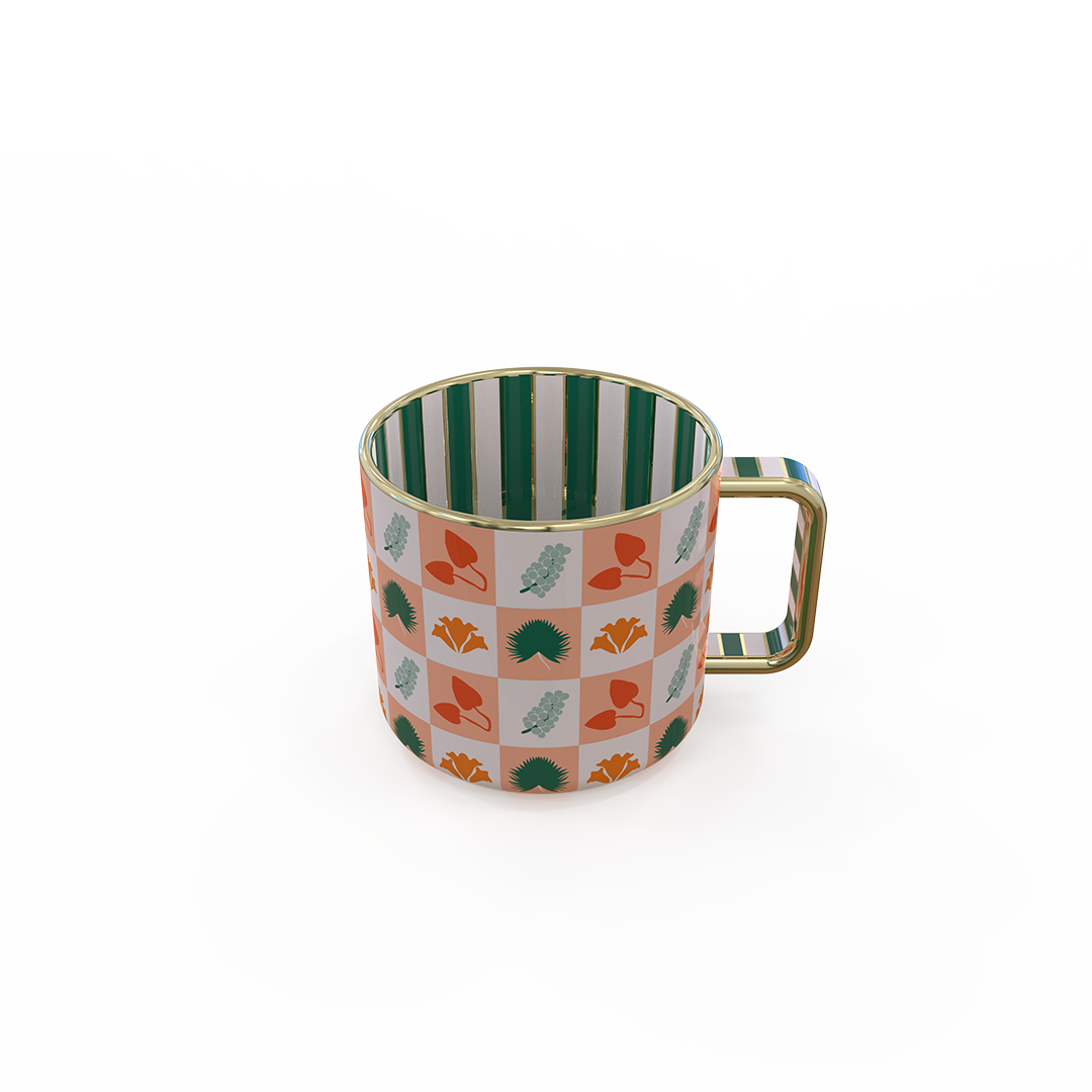 Joyful Botanica Checkerboard Mug